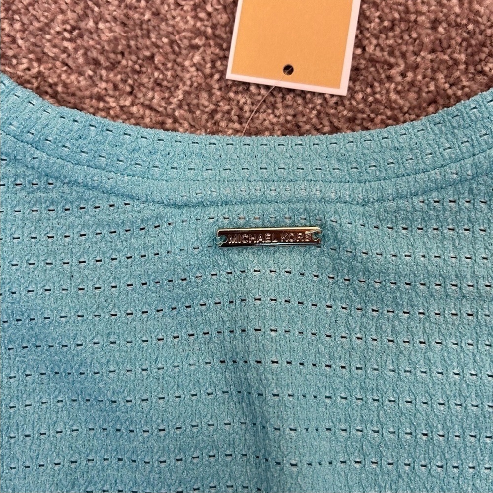 Michael Kors Women's Short Sleeves Turquoise Top Size M - Medium - NWT $98 - Picture 8 of 15